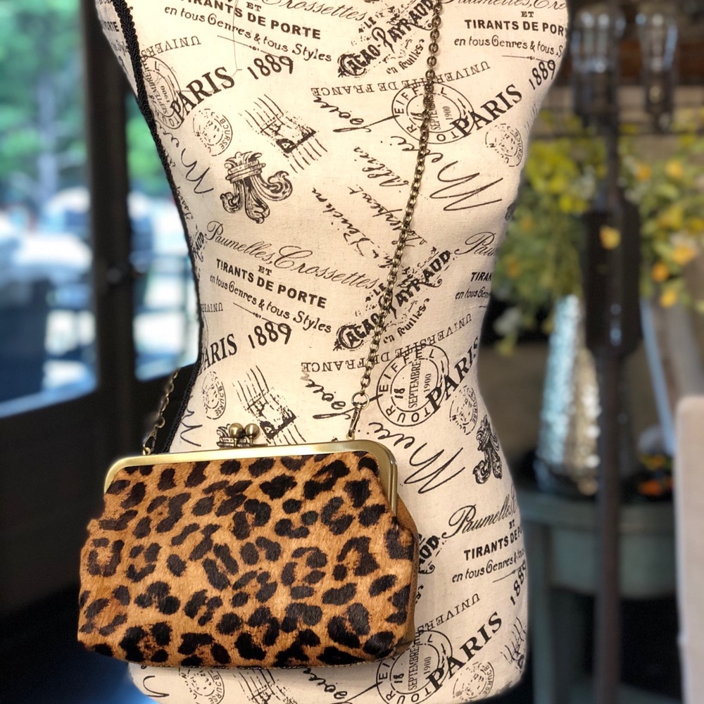 Patricia Nash Brown Leopard Clutch/Shoulder Purse